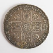 1741 George II silver crown, young head roses in angles reverse, Decus Et Tutamen, Anno Regni