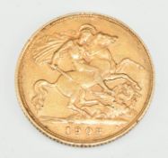 1908 Edward VII gold half sovereign