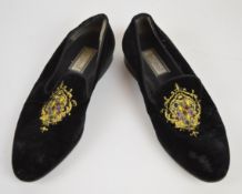 Gianni Versace embroidered suede shoes, size 7½