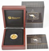 Perth Mint Australia cased limited edition (0103/1000) 2017 $25 proof 1/4 ounce 99.99 gold coin with