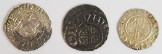 King John 1199-1216 short cross hammered short cross penny Canterbury Mint together with a Henry III