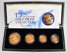 Royal Mint cased limited edition (of 2,500) four coin proof 1982 Elizabeth II set comprising £5,