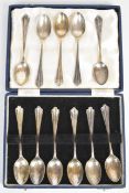 Set of 11 George V hallmarked silver teaspoons, Sheffield 1911, maker John Round & Son Ltd, length
