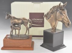 Tim Potts limited edition (of 5000) Genesis bronze coloured study of a horse's head, height 30cm,