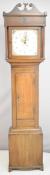 T Green, Ledbury oak cased 30 hour longcase clock with square painted dial, striking on a bell,