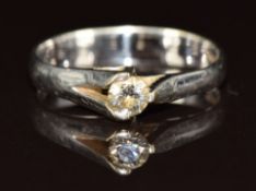 An 18ct gold ring set with a diamond of approximately 0.2ct, 3.4g, size P