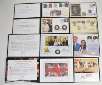 Eight Westminster and Jubilee Mint limited edition proof silver coin covers comprising 2017 Queen'