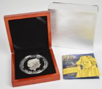 Niue cased proof 2014 five ounce silver Mutiny on the Bounty coin, with certificate