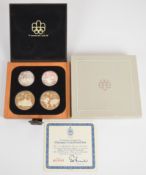 Royal Canadian Mint cased limited edition proof 1976 Montreal Olympic silver four coin set
