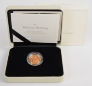 Royal Mint cased limited edition (507/750) proof 2017 Elizabeth II Platinum Wedding gold full