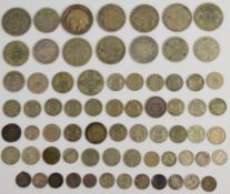 Approximately 323g mixed UK silver coinage, Queen Victoria onwards, together with a silver