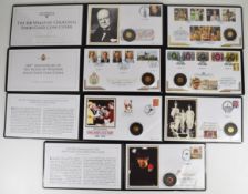 Seven Benham limited edition proof 1g 9ct gold coin covers, comprising 2016 50th Anniversary of
