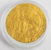 Henry VIII Gold Angel 1509-47, some clipping, 4.6g