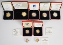 Nine Royal Mint limited edition proof Piedfort silver coins comprising 1995 Second World War, 1995