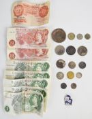 Georgian, Victorian and pre 1947 coinage to include Gothic florin, Victorian shillings, 1799
