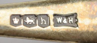 Hallmarked silver items comprising cased set of Walker & Hall coffee spoons, Art Deco ashtray,