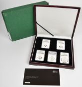 Royal Mint cased limited edition (507/550) proof 2015 silver Britannia five coin set comprising 1