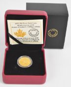 Royal Canadian Mint cased limited edition (0483/1500) 2015 $10 pure gold Queen Elizabeth II Effigy