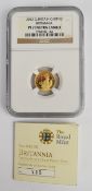 Royal Mint limited edition (745/750) proof 2012 1/10 ounce gold Britannia, in NGC slab with Royal