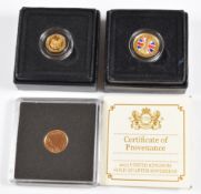 Two quarter and one eighth gold sovereign comprising 2013 quarter with Coin Portfolio Management