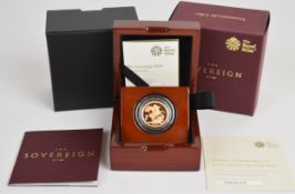 Royal Mint cased limited edition (4887/9,500) proof 2019 Elizabeth II gold full sovereign, with