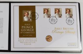 Westminster limited edition (20/50) 2016 Elizabeth II gold full sovereign coin cover, with