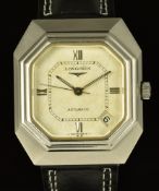 Longines gentleman's automatic wristwatch ref. 4817-4 with date aperture, luminous hands, steel
