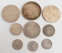 Victorian Jubilee head coinage to include crown, two double florins and half crown, weight 106g
