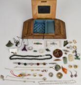 A collection of silver jewellery including bracelet set with amethyst, rose quartz and quartz, a