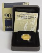 Perth Mint Australia cased limited edition (0816/1000) 2016 $25 proof 1/4 ounce 99.99 gold Queen