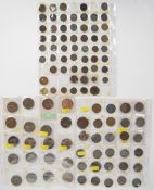 Georgian, Victorian and other copper coinage in three plastic wallets