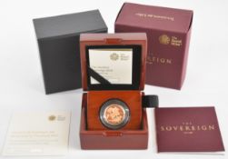 Royal Mint cased limited edition (1253/1795) proof 2019 Elizabeth II Piedfort gold full sovereign,