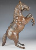 Rearing / prancing leather horse in the style of Liberty, H38cm