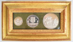 John Pinches set of three Battle of Hastings 900th Anniversary medallions or coins, total weight