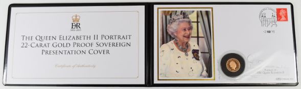 Benham limited edition (of 199) 2015 Elizabeth II proof gold full sovereign coin cover, with