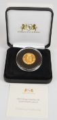 Harrington & Byrne cased limited edition (of 999) 2023 proof gold laurel 22ct Charles III coin,