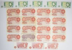 UK banknotes comprising five crisp uncirculated consecutive Somerset £1 notes, two Hollam 'letter