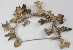 A silver charm bracelet