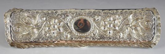 Asprey Victorian hallmarked silver pen tray, London 1883, 4.7 x 20.5cm