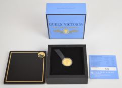 Perth Mint Australia cased limited edition (572/750) 2019 $25 proof 1/4 ounce 99.99 gold Queen