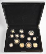 Royal Mint cased limited edition (849/3500) 2010 proof silver coin set comprising thirteen coins