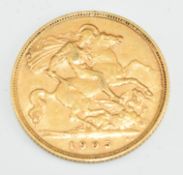 1905 Edward VII gold half sovereign