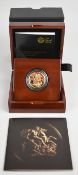 Royal Mint cased limited edition (985/1300) proof 2014 Elizabeth II double gold sovereign, with
