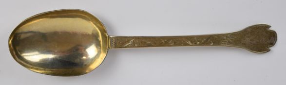 Likely 17th or earlier 18th century provincial hallmarked silver rat tail dog nose or trefid