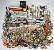 A collection of jewellery and watches including Swatch, Accurist, Rado, etc, pearl and amethyst