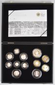 Royal Mint cased limited edition (1689/7500) proof 2009 silver coin set comprising 12 coins from £