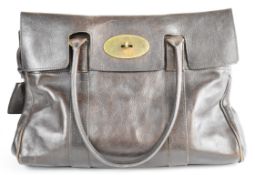 Mulberry Bayswater Heritage bag in dark brown leather with signature brass hardware, W38xD19xH38cm