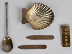 Tiffany silver shell shaped dish marked Tiffany & Co. makers sterling, boxed Carrs feature