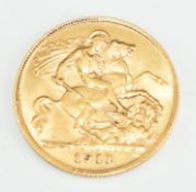 1911 George V gold half sovereign