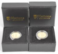 Two Hattons of London cased gold quarter sovereigns, comprising 2020 Anniversary of George III and